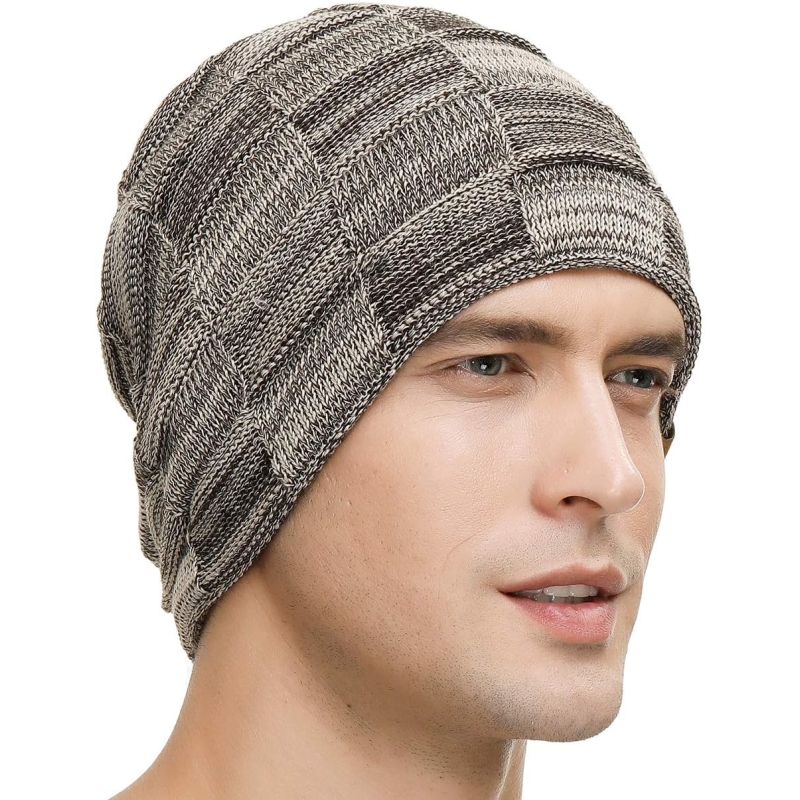 Vgogfly Slouchy Beanie for Men Winter Hats for Guys Cool Beanies Mens Lined Knit Warm Thick Skully Stocking Binie Hat - Image 2
